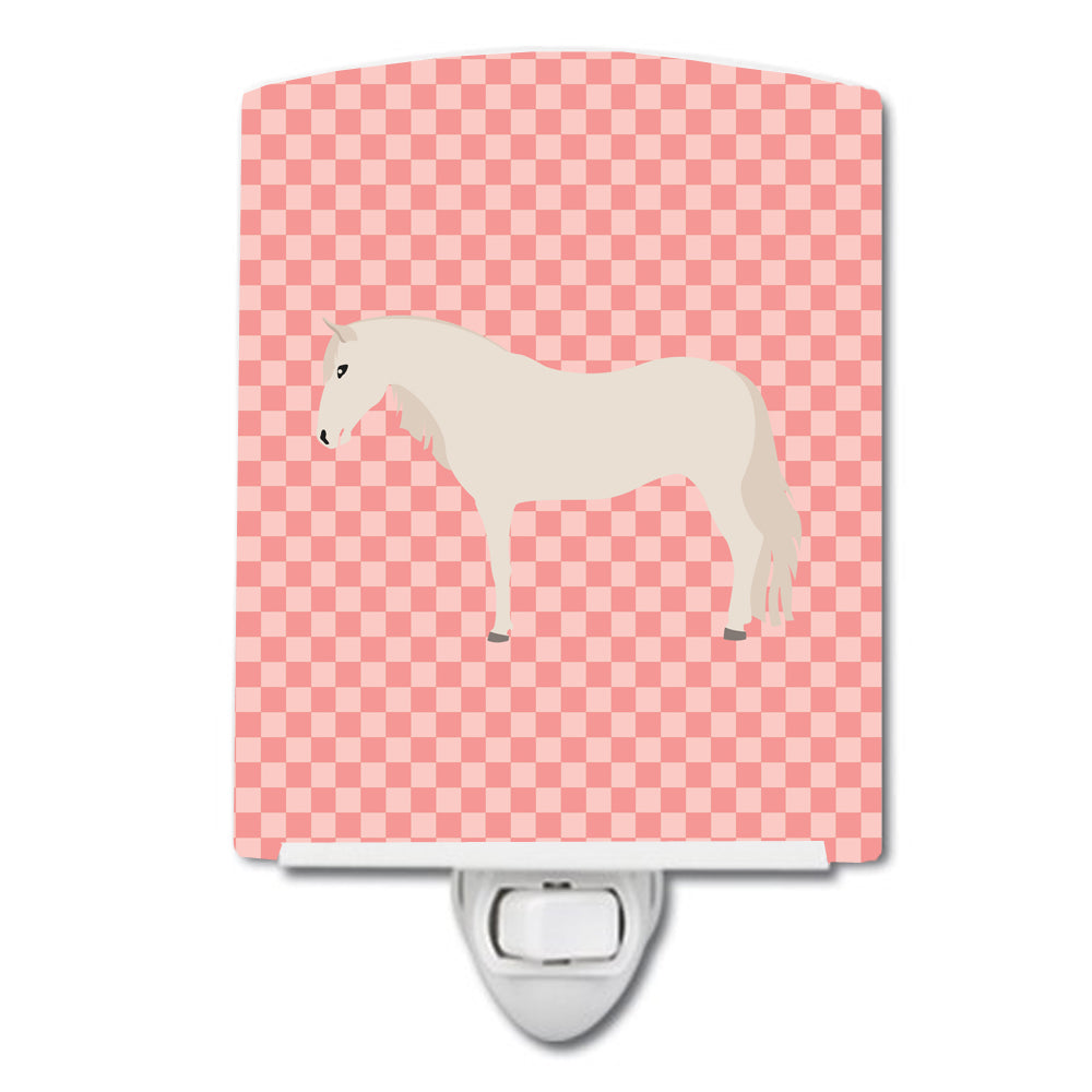 Paso Fino Horse Pink Check Ceramic Night Light BB7905CNL - the-store.com