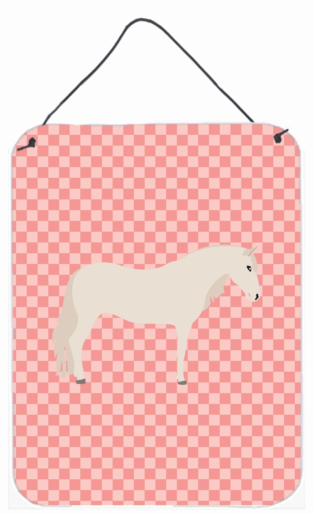 Paso Fino Horse Pink Check Wall or Door Hanging Prints BB7905DS1216 by Caroline's Treasures