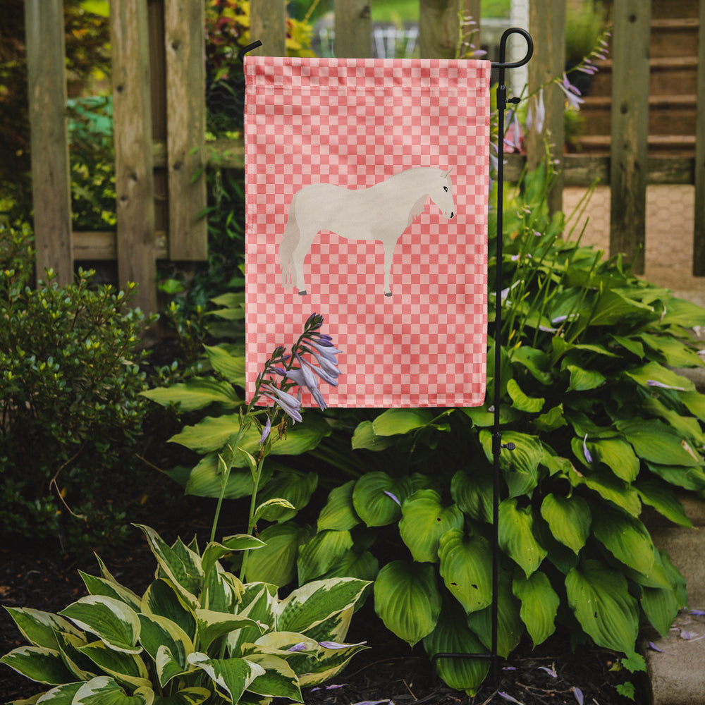 Paso Fino Horse Pink Check Flag Garden Size