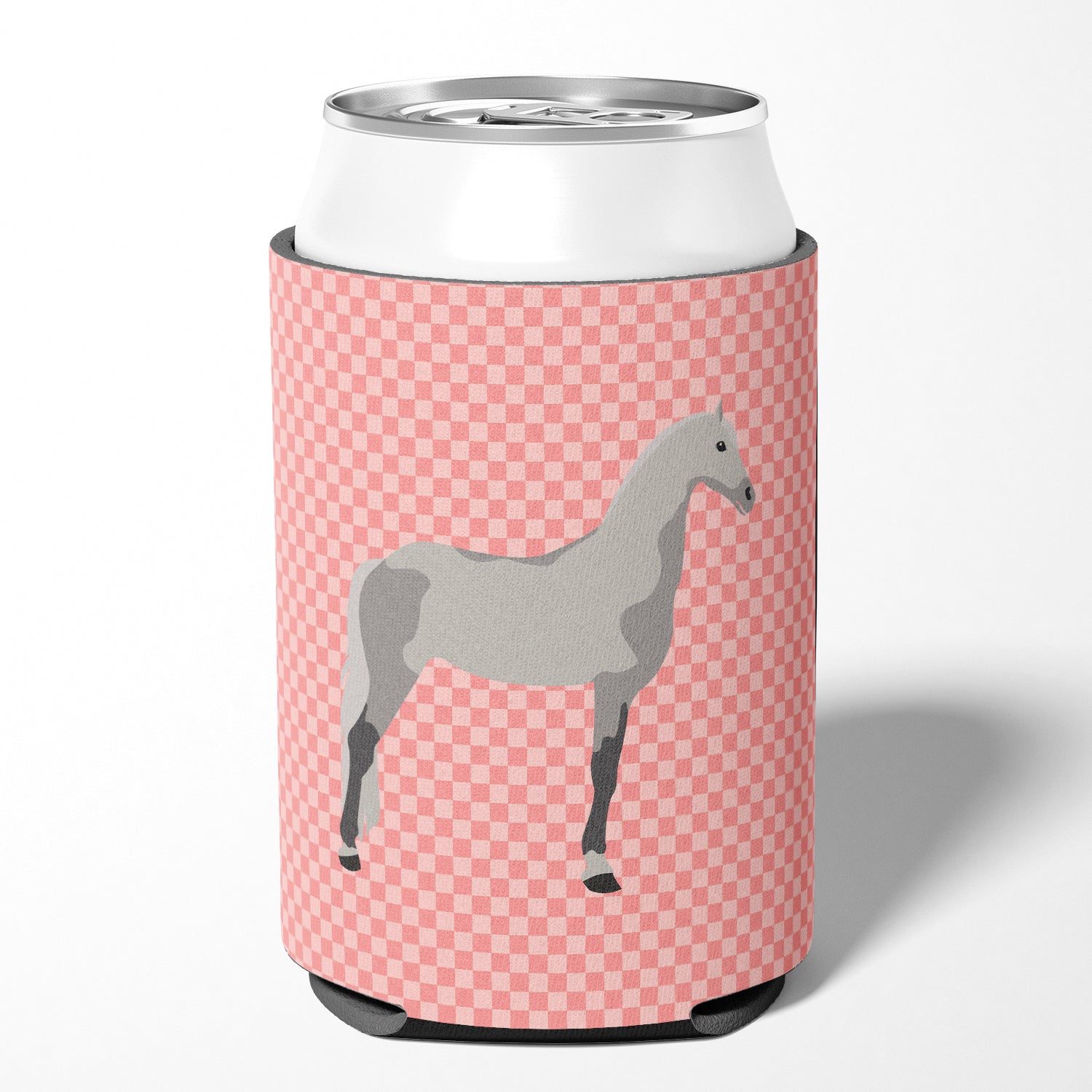 Orlov Trotter Horse Pink Check Can or Bottle Hugger BB7908CC