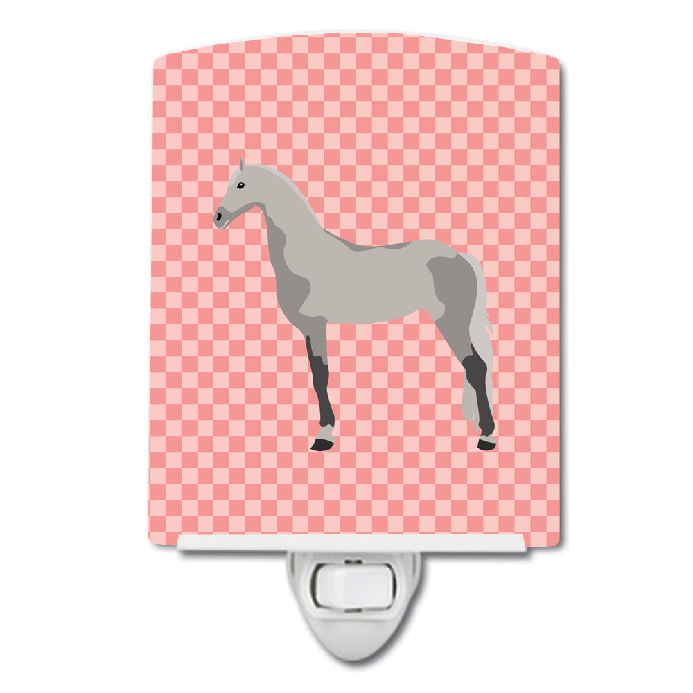 Orlov Trotter Horse Pink Check Ceramic Night Light BB7908CNL - the-store.com
