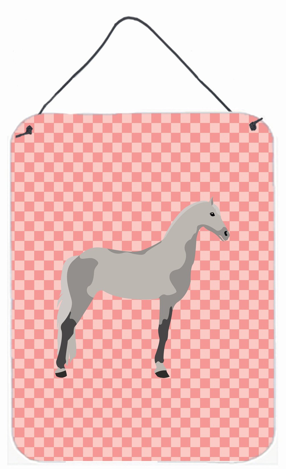 Orlov Trotter Horse Pink Check Wall or Door Hanging Prints BB7908DS1216 by Caroline's Treasures