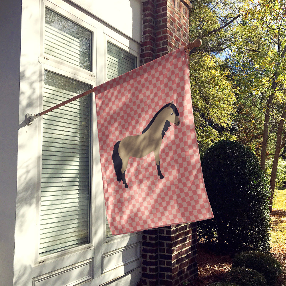 Welsh Pony Horse Pink Check Flag Canvas House Size BB7910CHF