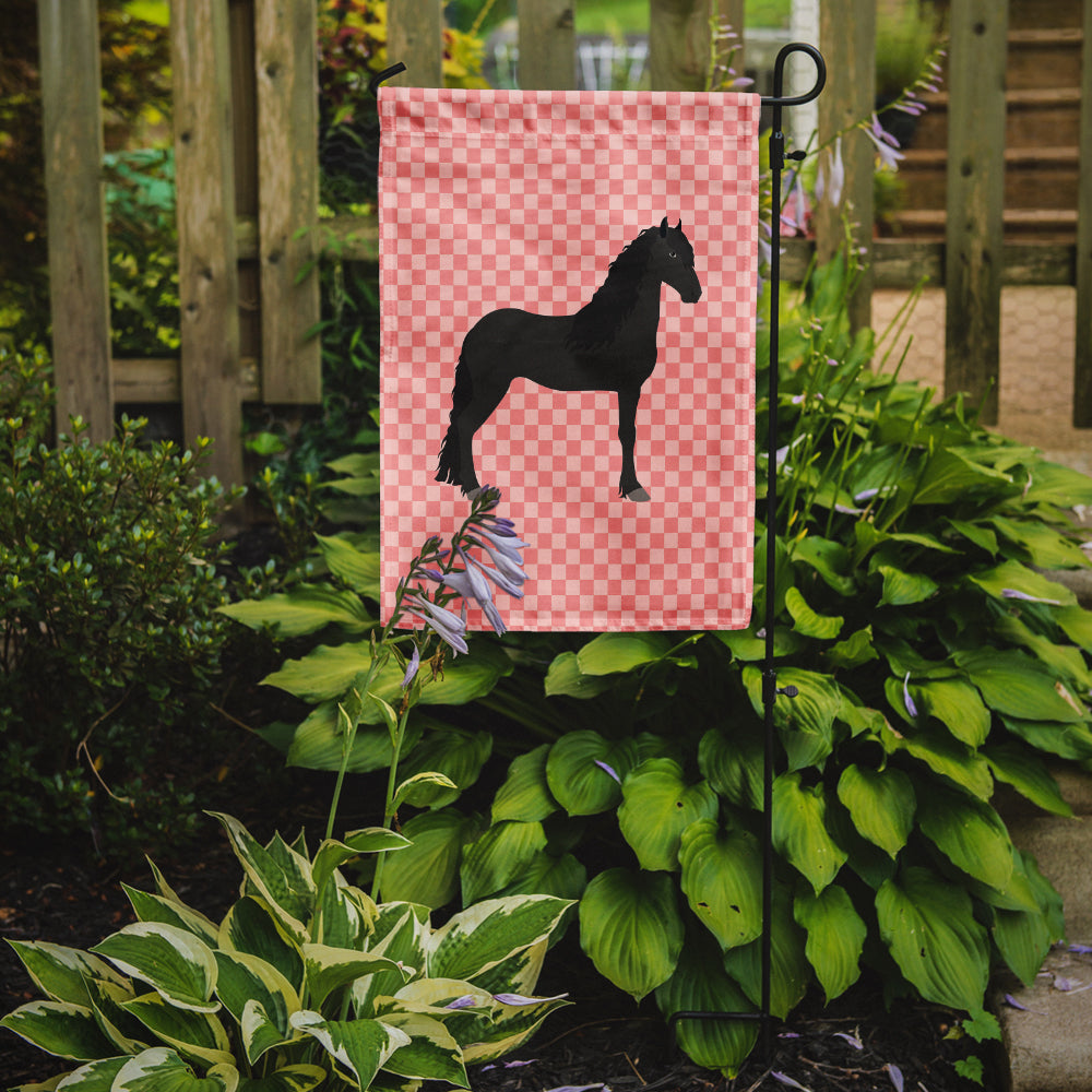 Friesian Horse Pink Check Flag Garden Size BB7915GF