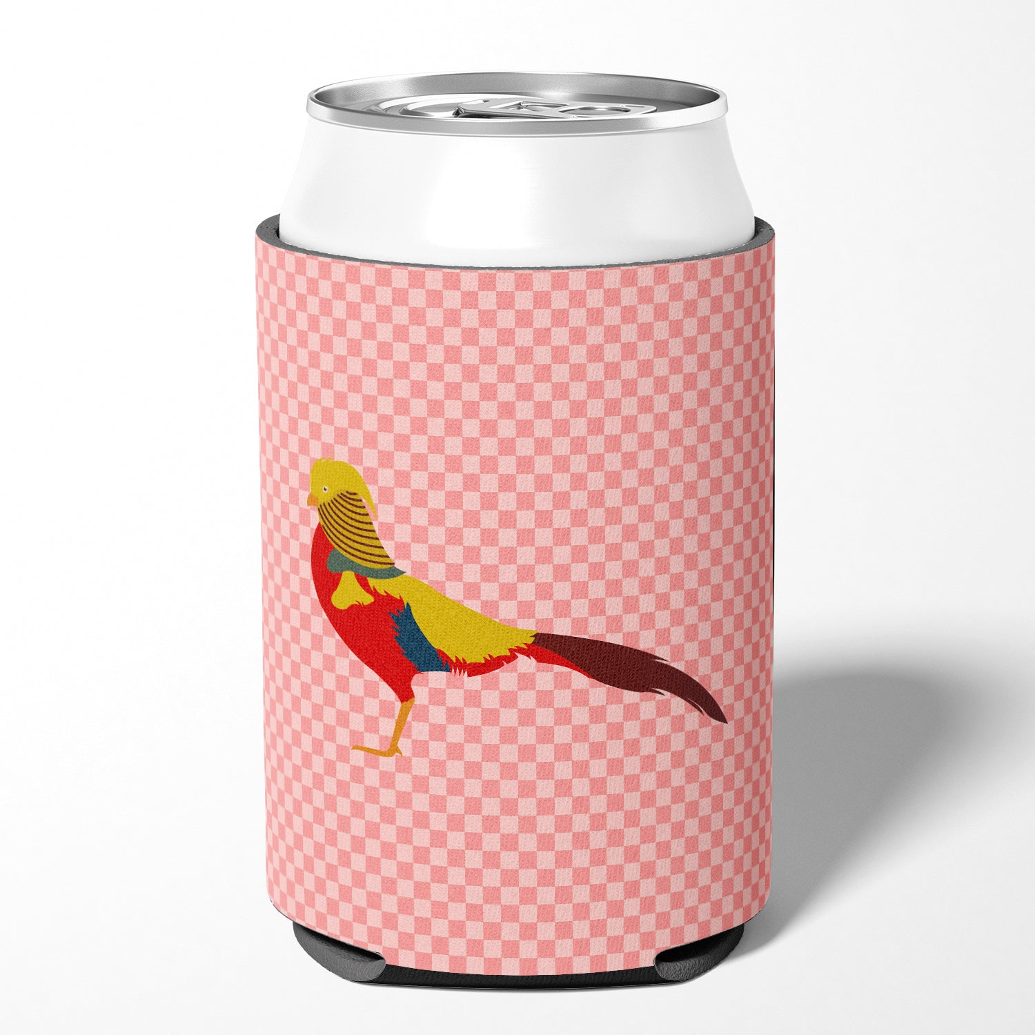 Golden or Chinese Pheasant Pink Check Can or Bottle Hugger BB7928CC