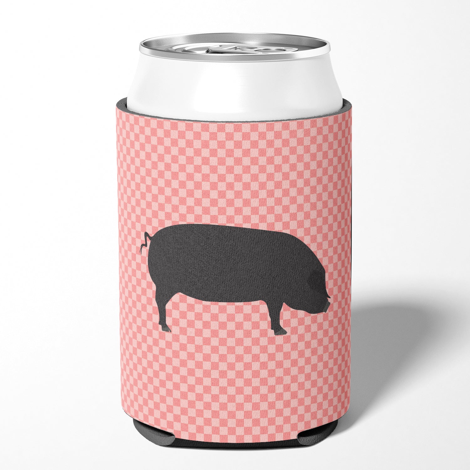 Devon Large Black Pig Pink Check Can or Bottle Hugger BB7931CC