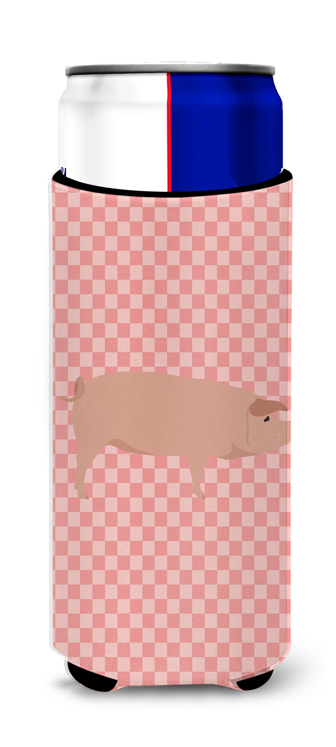 American Landrace Pig Pink Check  Ultra Hugger for slim cans