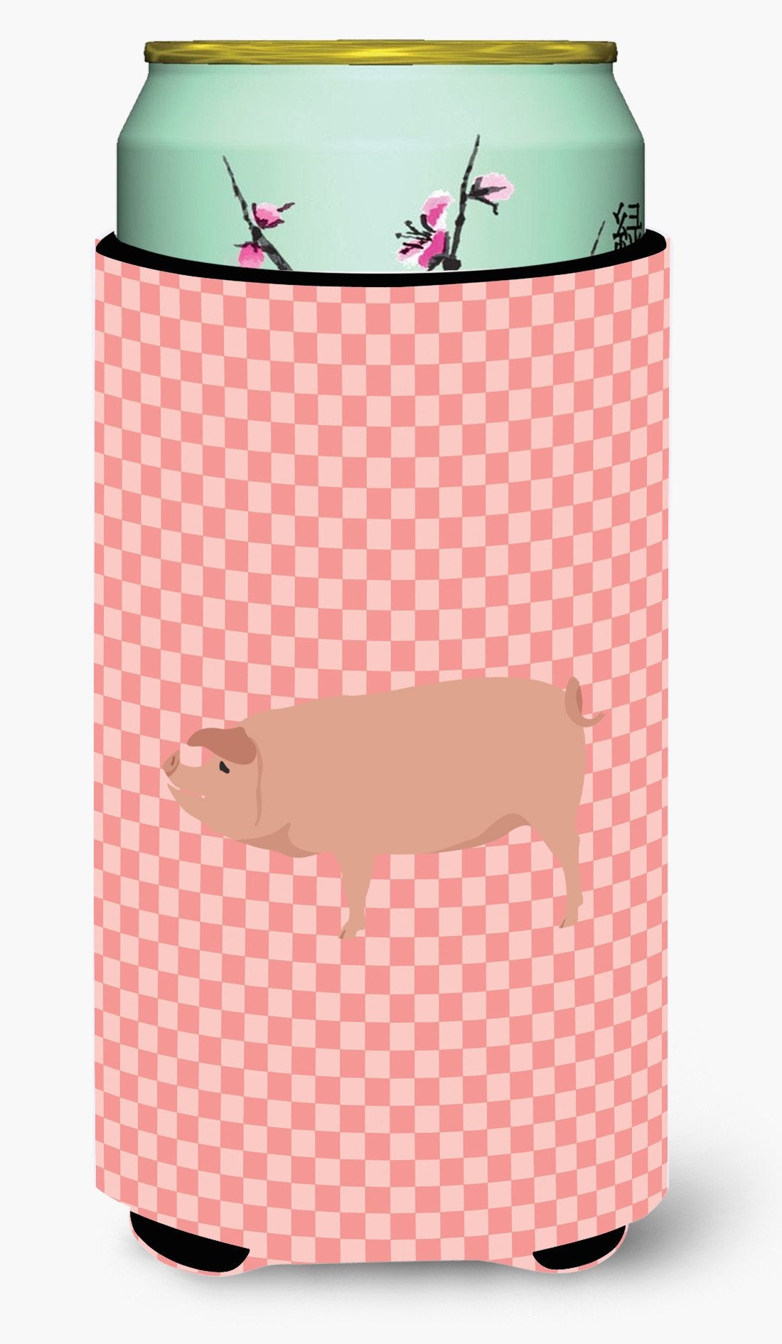 American Landrace Pig Pink Check Tall Boy Beverage Insulator Hugger BB7932TBC by Caroline's Treasures