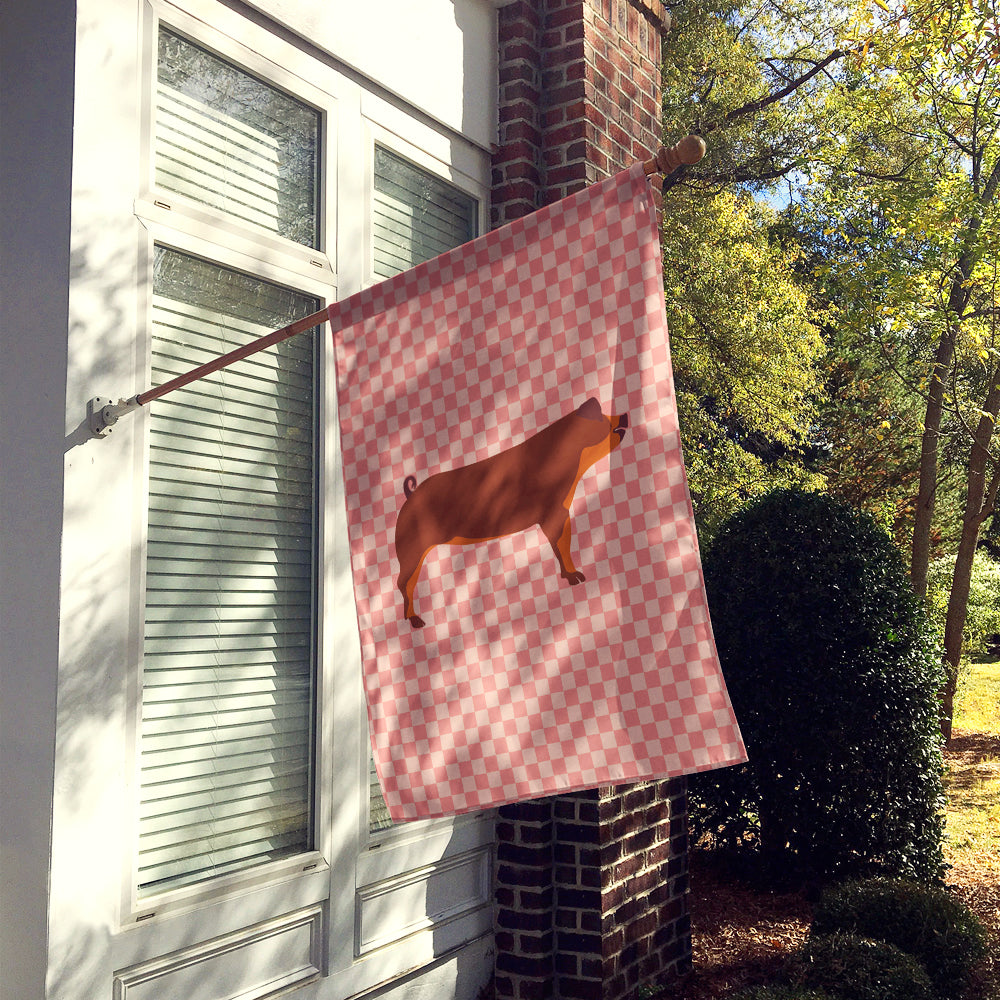 Duroc Pig Pink Check Flag Canvas House Size BB7942CHF