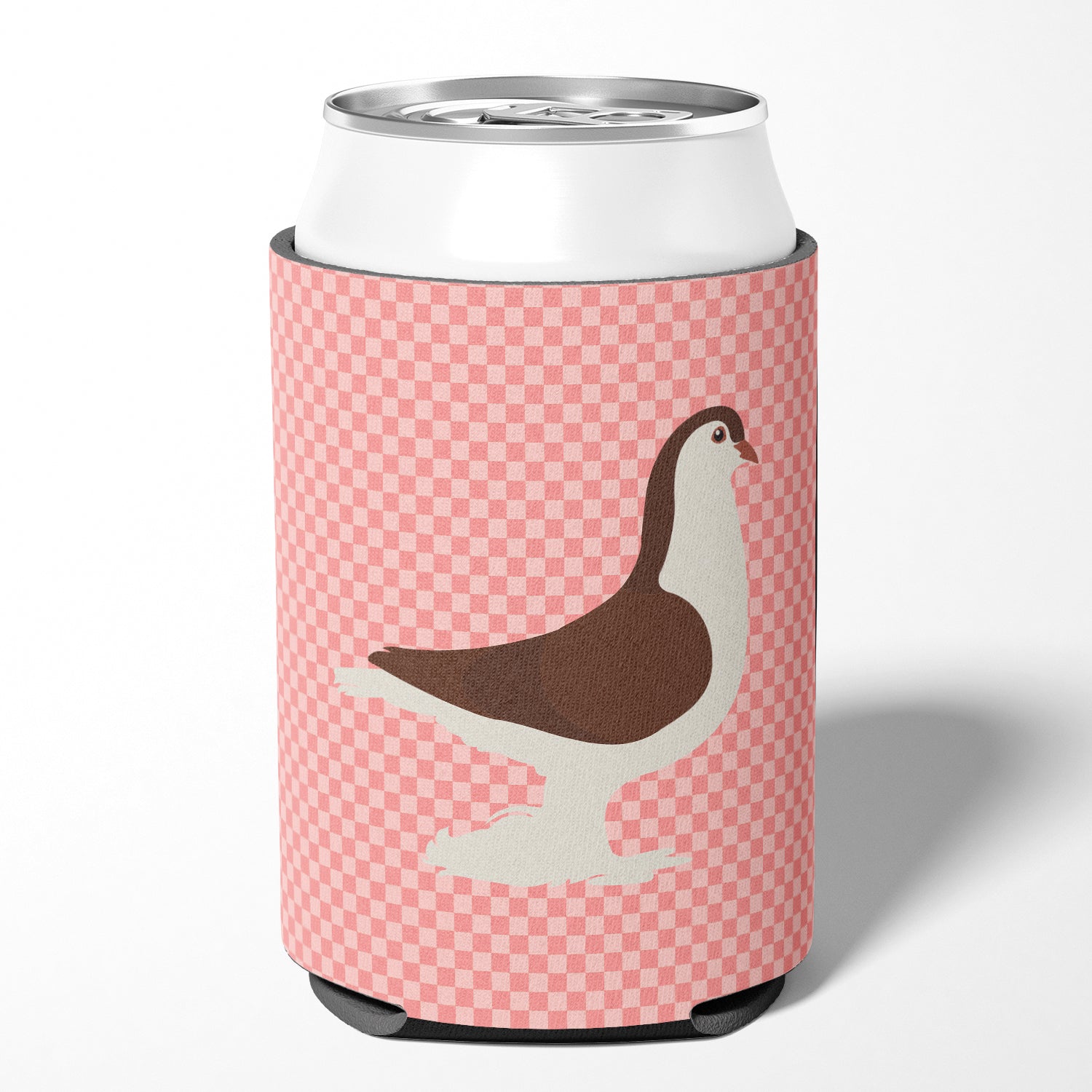 Large Pigeon Pink Check Can or Bottle Hugger BB7943CC