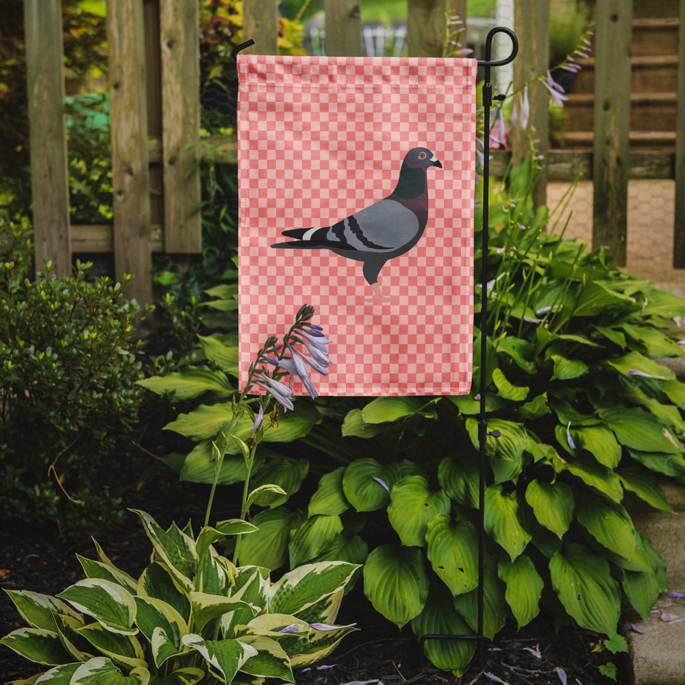 Racing Pigeon Pink Check Flag Garden Size