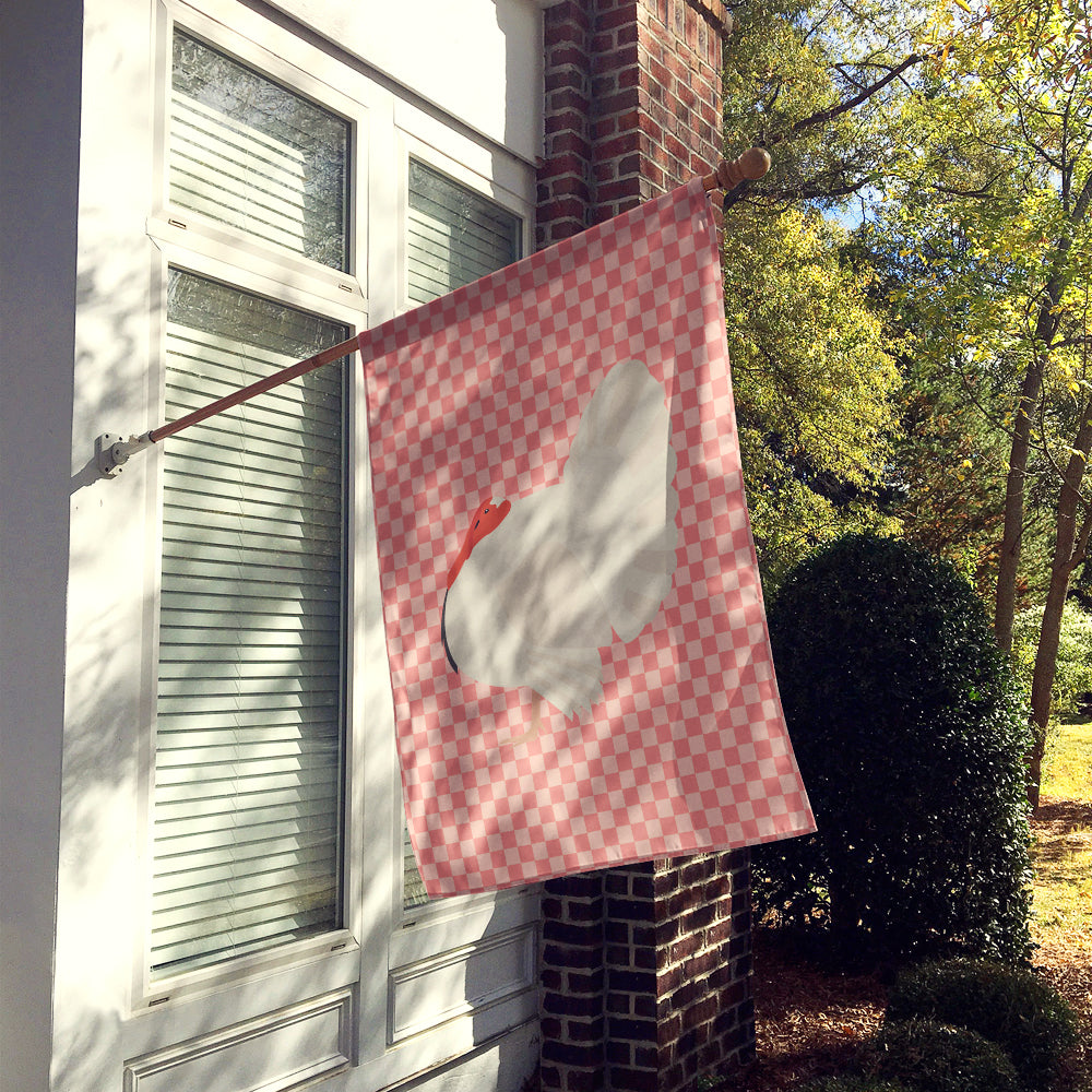 White Holland Turkey Pink Check Flag Canvas House Size BB7983CHF