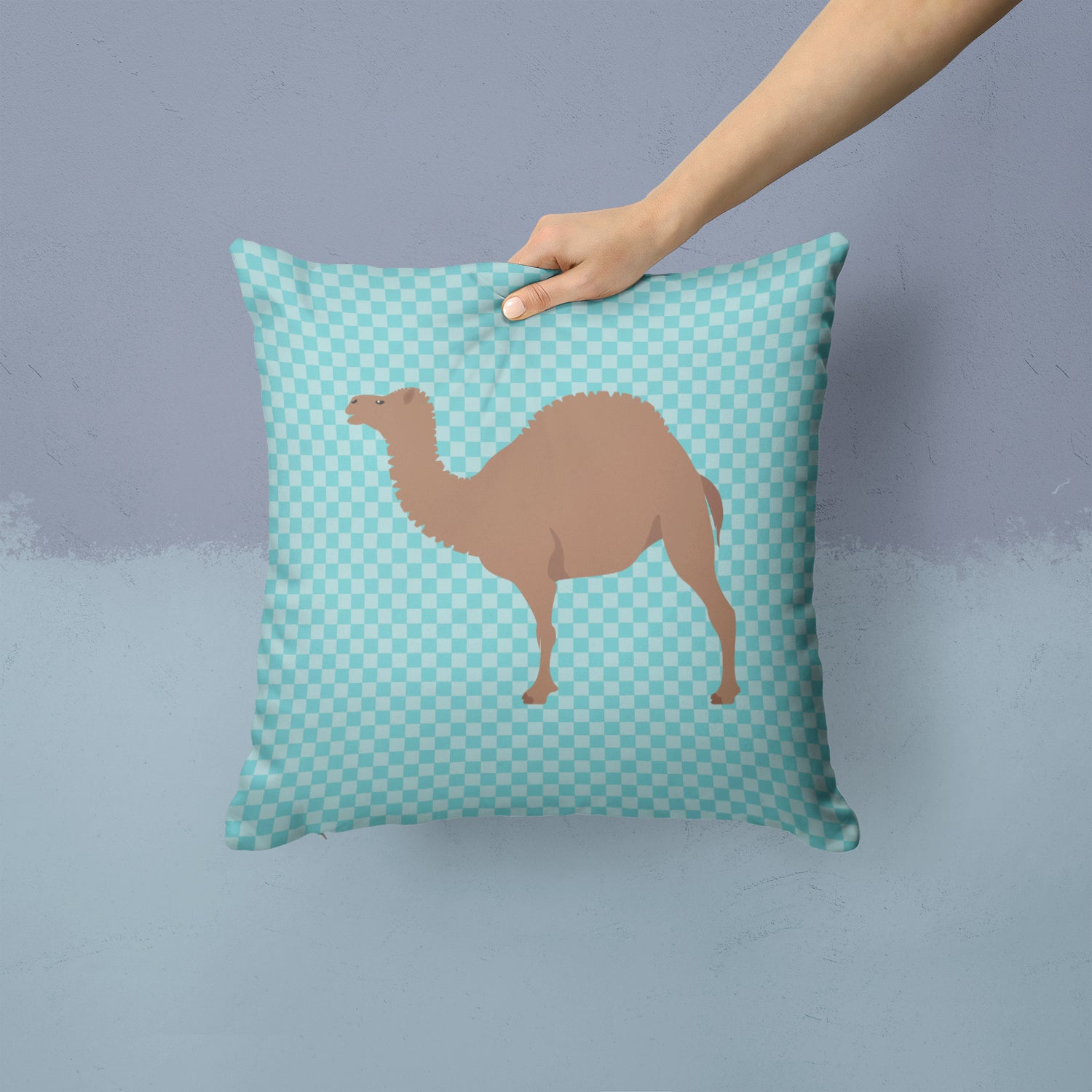 F1 Hybrid Camel Blue Check Fabric Decorative Pillow BB7993PW1414 - the-store.com