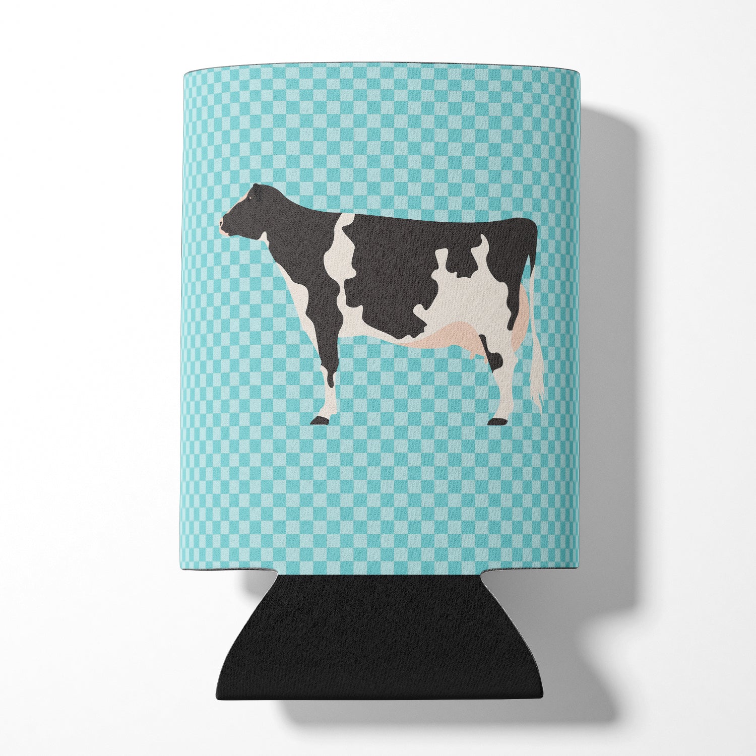 Holstein Cow Blue Check Can or Bottle Hugger BB7996CC