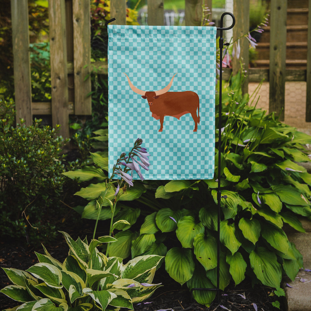 Ankole-Watusu Cow Blue Check Flag Garden Size