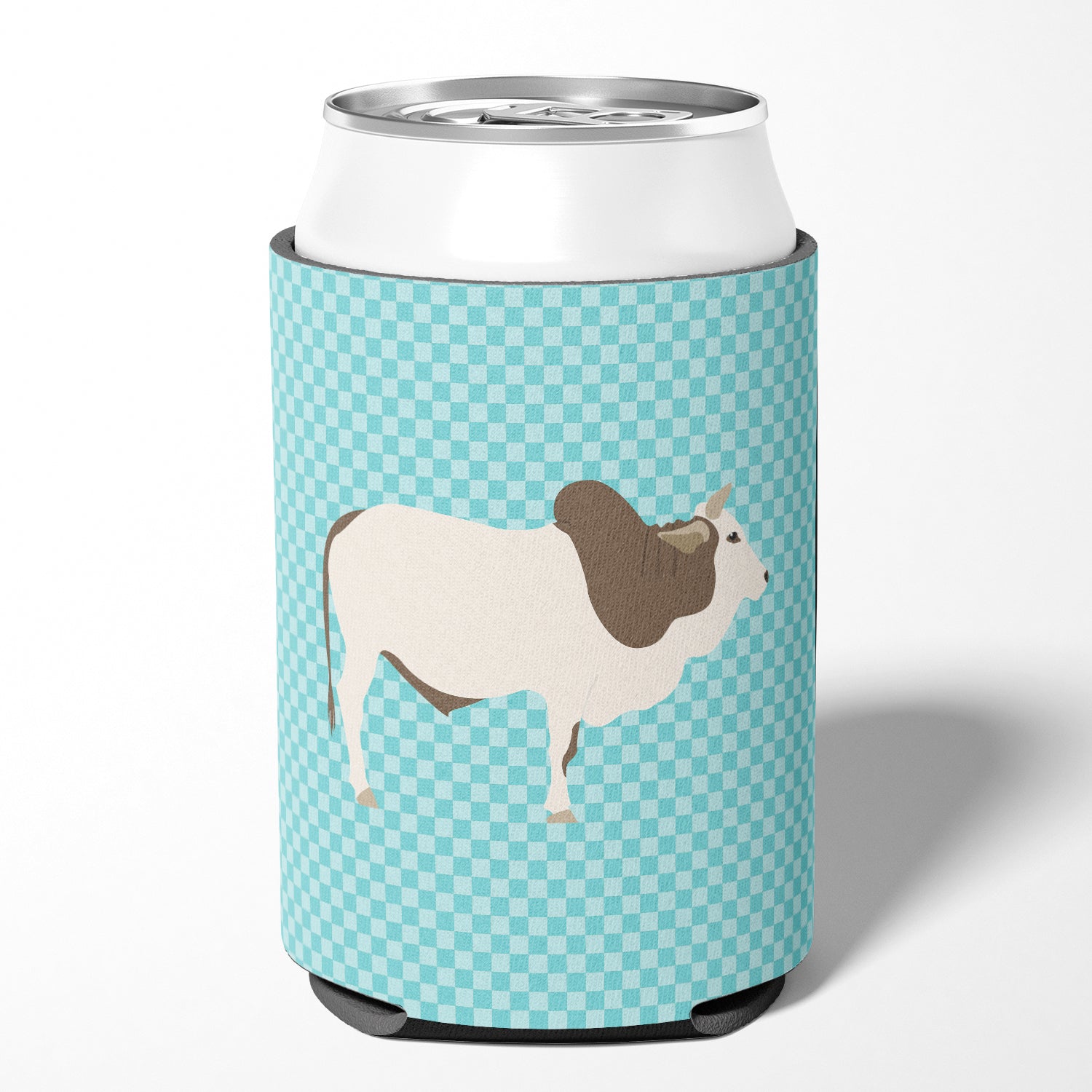 Malvi Cow Blue Check Can or Bottle Hugger BB8004CC