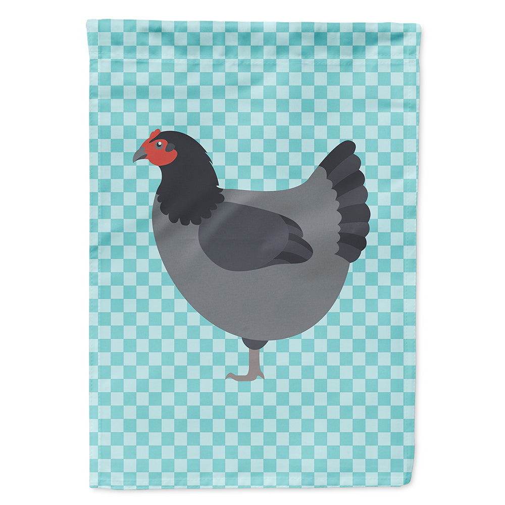 Jersey Giant Chicken Blue Check Flag Canvas House Size BB8009CHF
