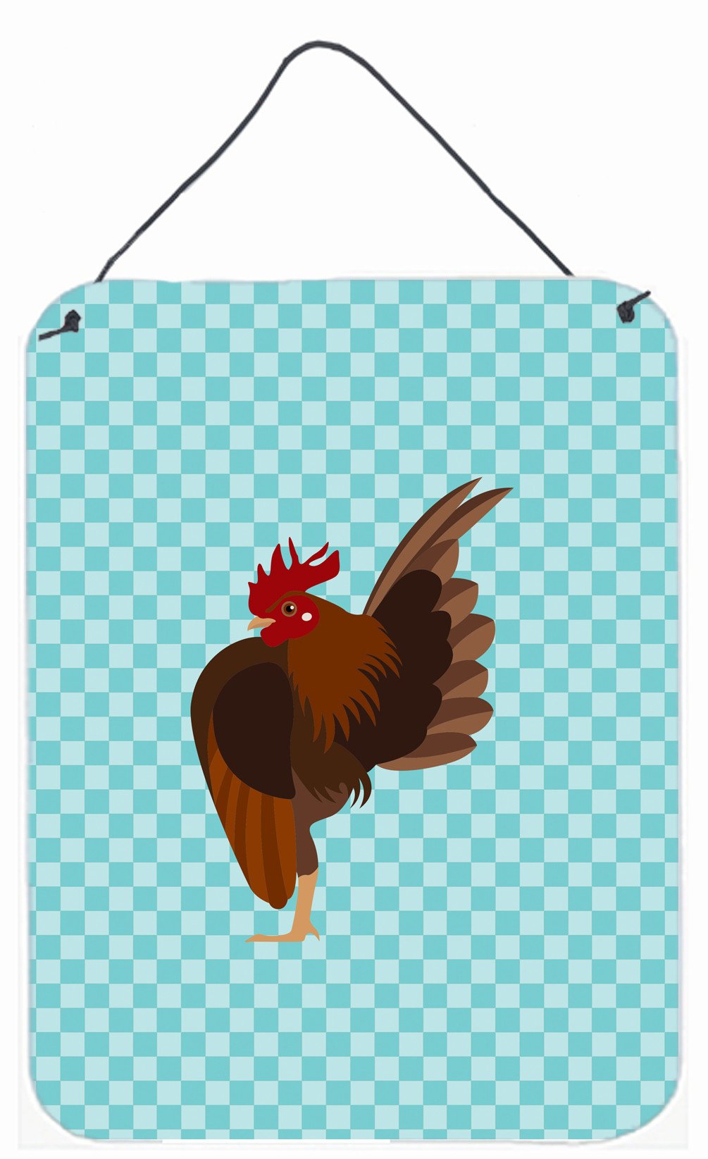 Malaysian Serama Chicken Blue Check Wall or Door Hanging Prints BB8016DS1216 by Caroline's Treasures