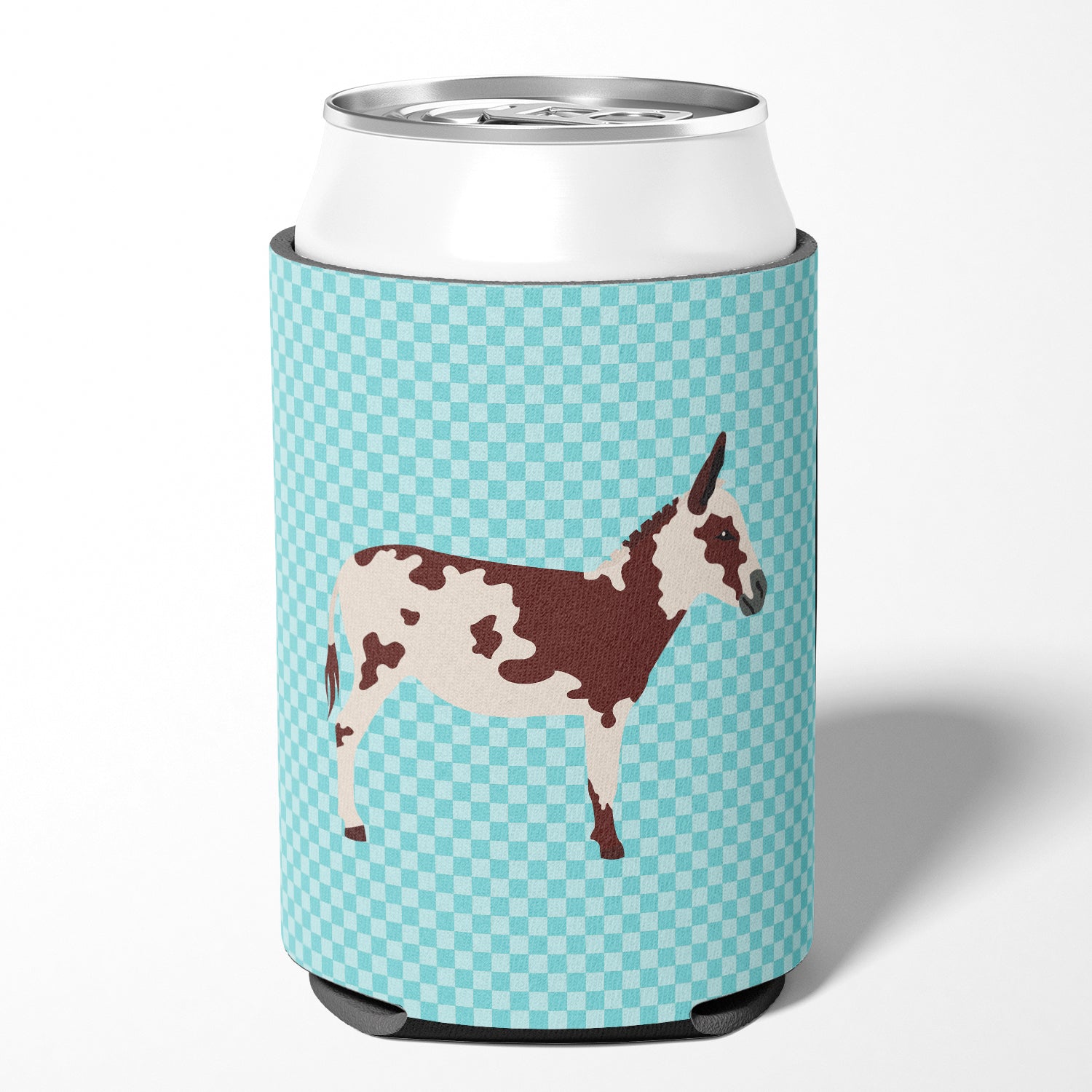 American Spotted Donkey Blue Check Can or Bottle Hugger BB8025CC