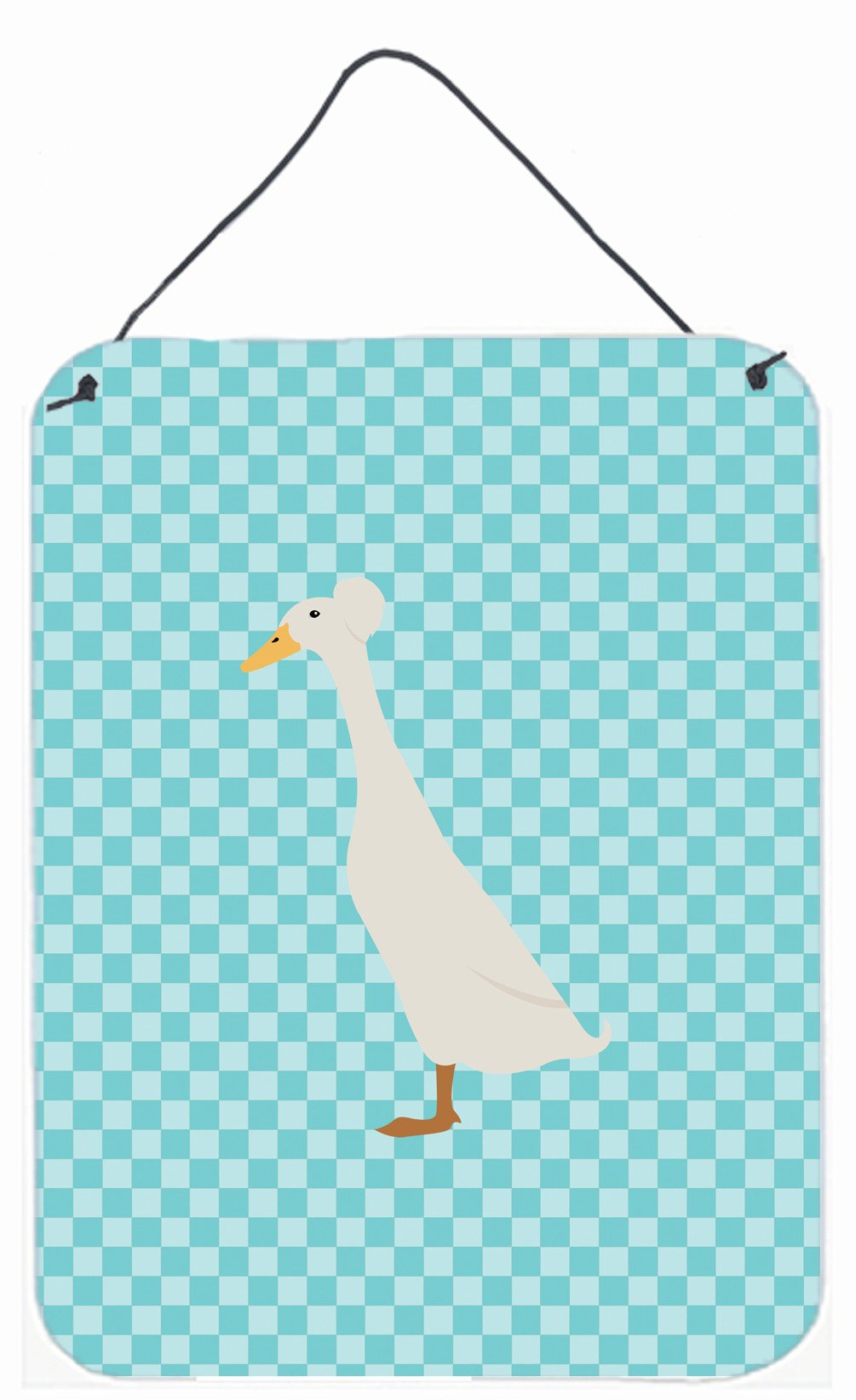 Bali Duck Blue Check Wall or Door Hanging Prints BB8033DS1216 by Caroline's Treasures