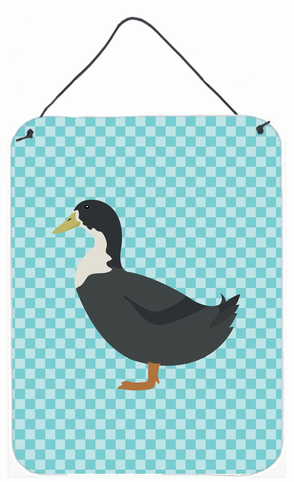Blue Swedish Duck Blue Check Wall or Door Hanging Prints BB8036DS1216 by Caroline's Treasures