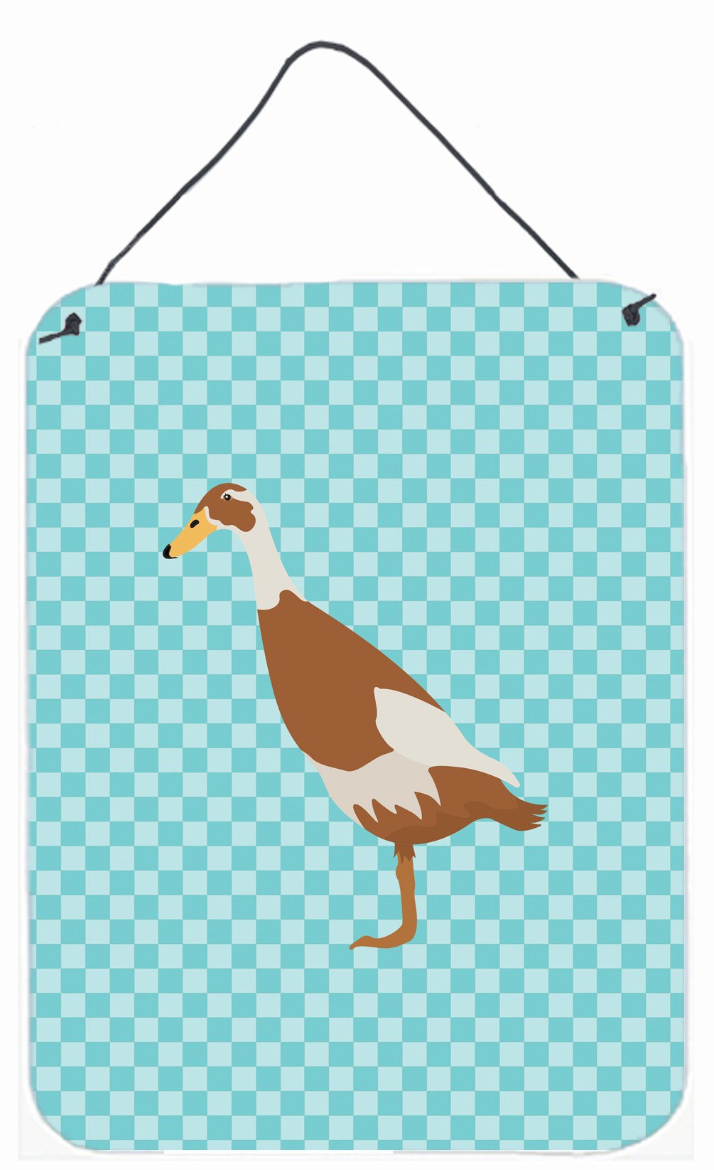 Indian Runner Duck Blue Check Wall or Door Hanging Prints BB8039DS1216 by Caroline's Treasures