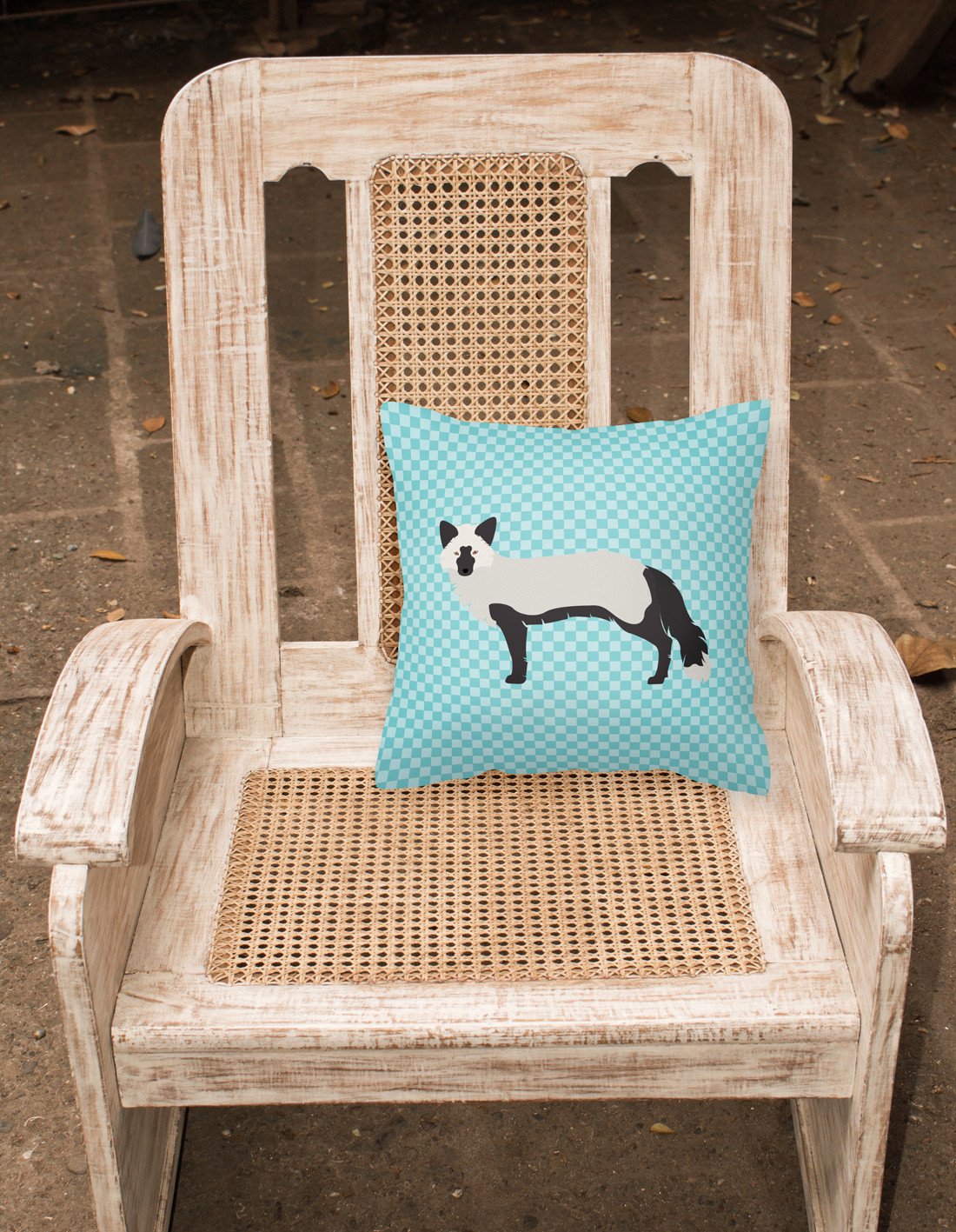 Silver Fox Blue Check Fabric Decorative Pillow BB8045PW1818 by Caroline's Treasures