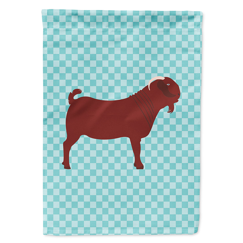 Kalahari Red Goat Blue Check Flag Canvas House Size BB8065CHF
