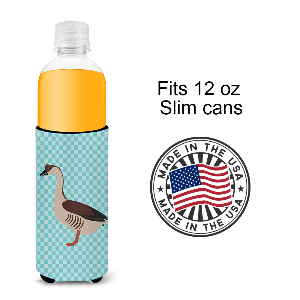 Chinese Goose Blue Check  Ultra Hugger for slim cans