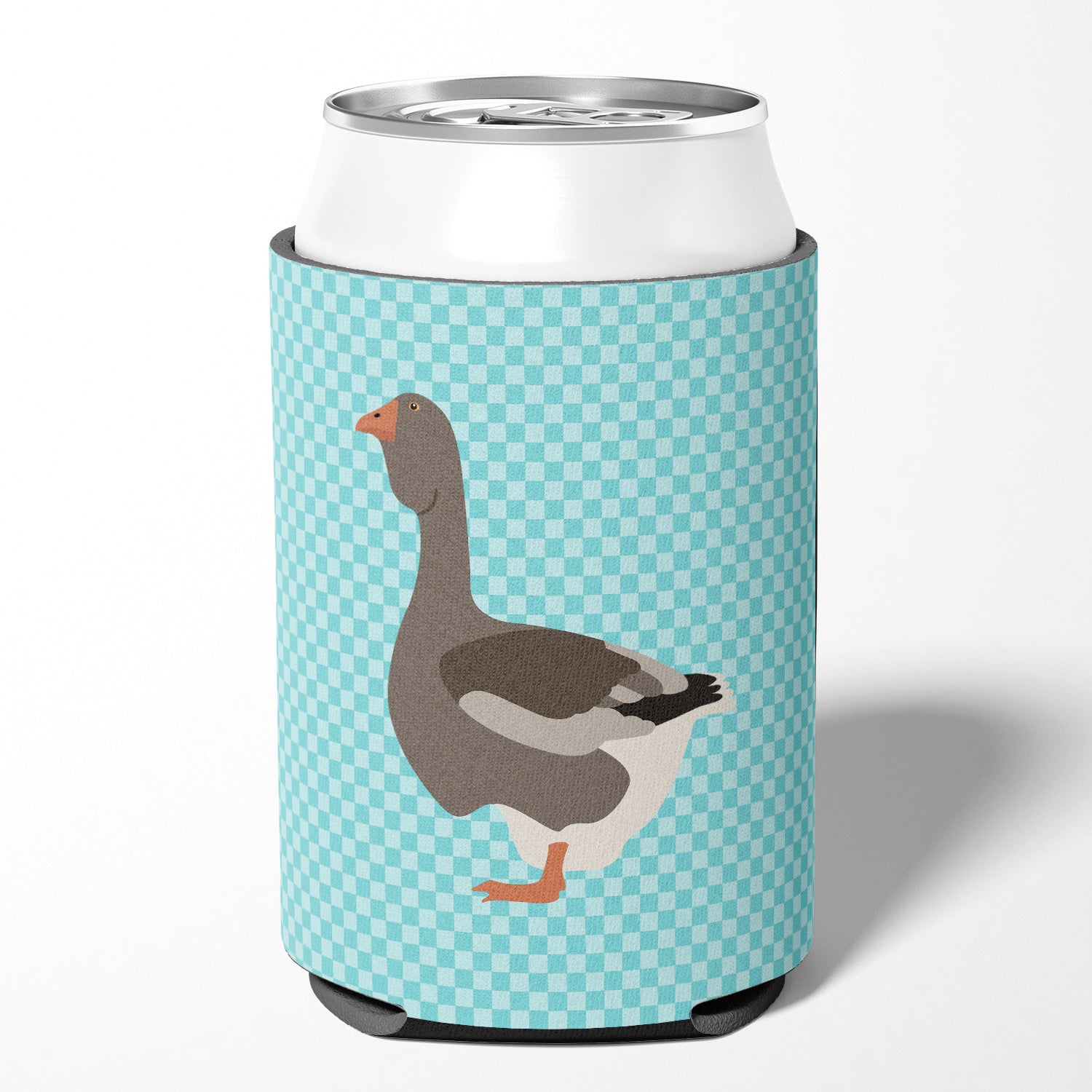 Toulouse Goose Blue Check Can or Bottle Hugger BB8071CC