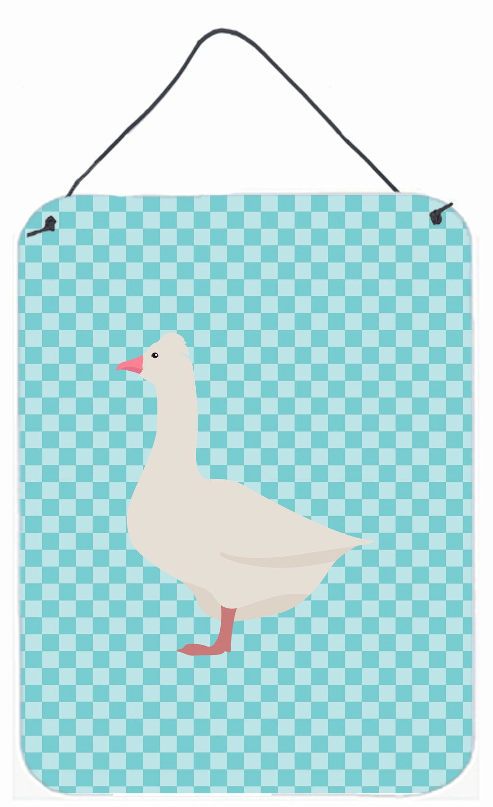 Roman Goose Blue Check Wall or Door Hanging Prints BB8072DS1216 by Caroline's Treasures