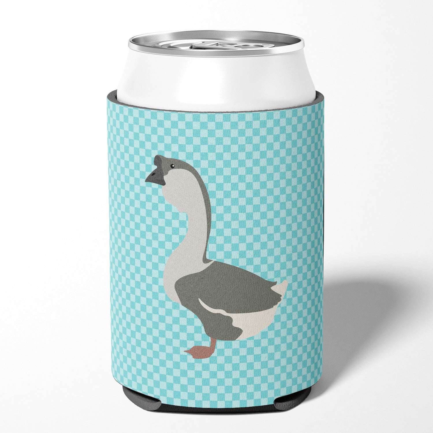 African Goose Blue Check Can or Bottle Hugger BB8073CC
