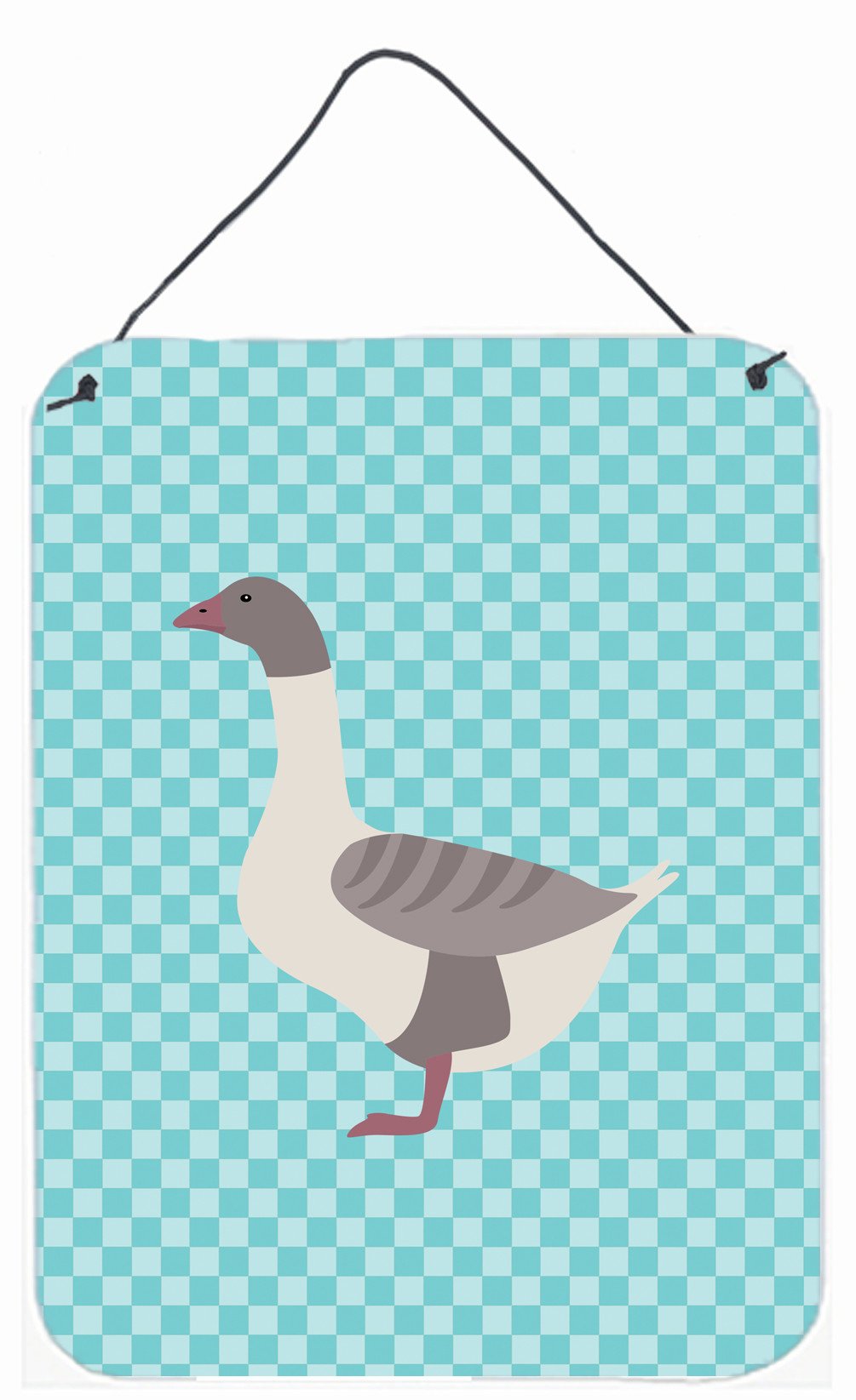 Buff Grey Back Goose Blue Check Wall or Door Hanging Prints BB8075DS1216 by Caroline's Treasures