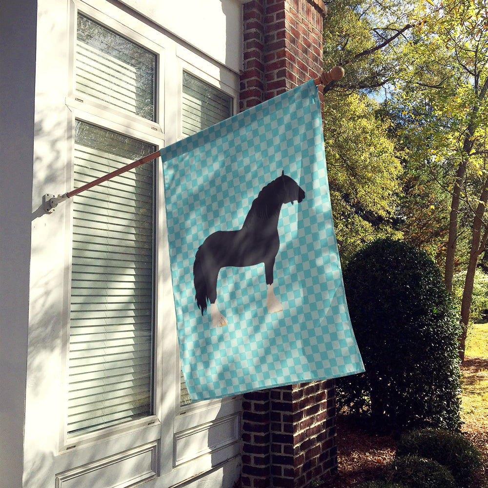 Pomeranian Rogener Goose Blue Check Flag Canvas House Size BB8078CHF