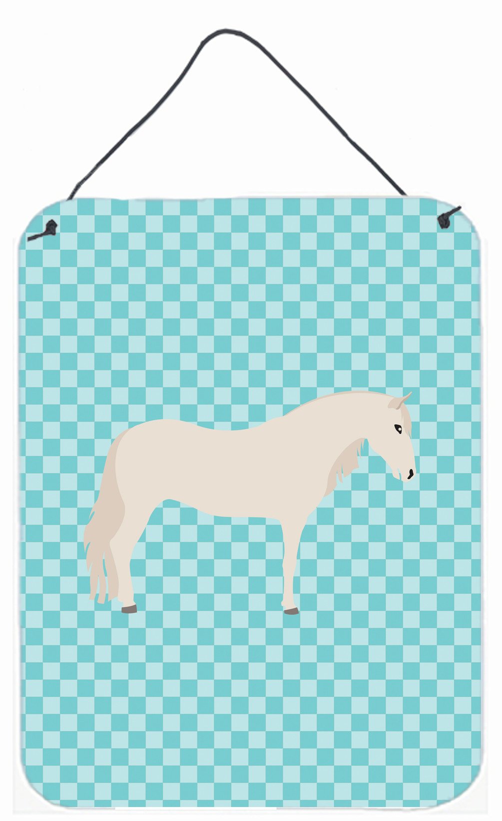 Paso Fino Horse Blue Check Wall or Door Hanging Prints BB8079DS1216 by Caroline's Treasures