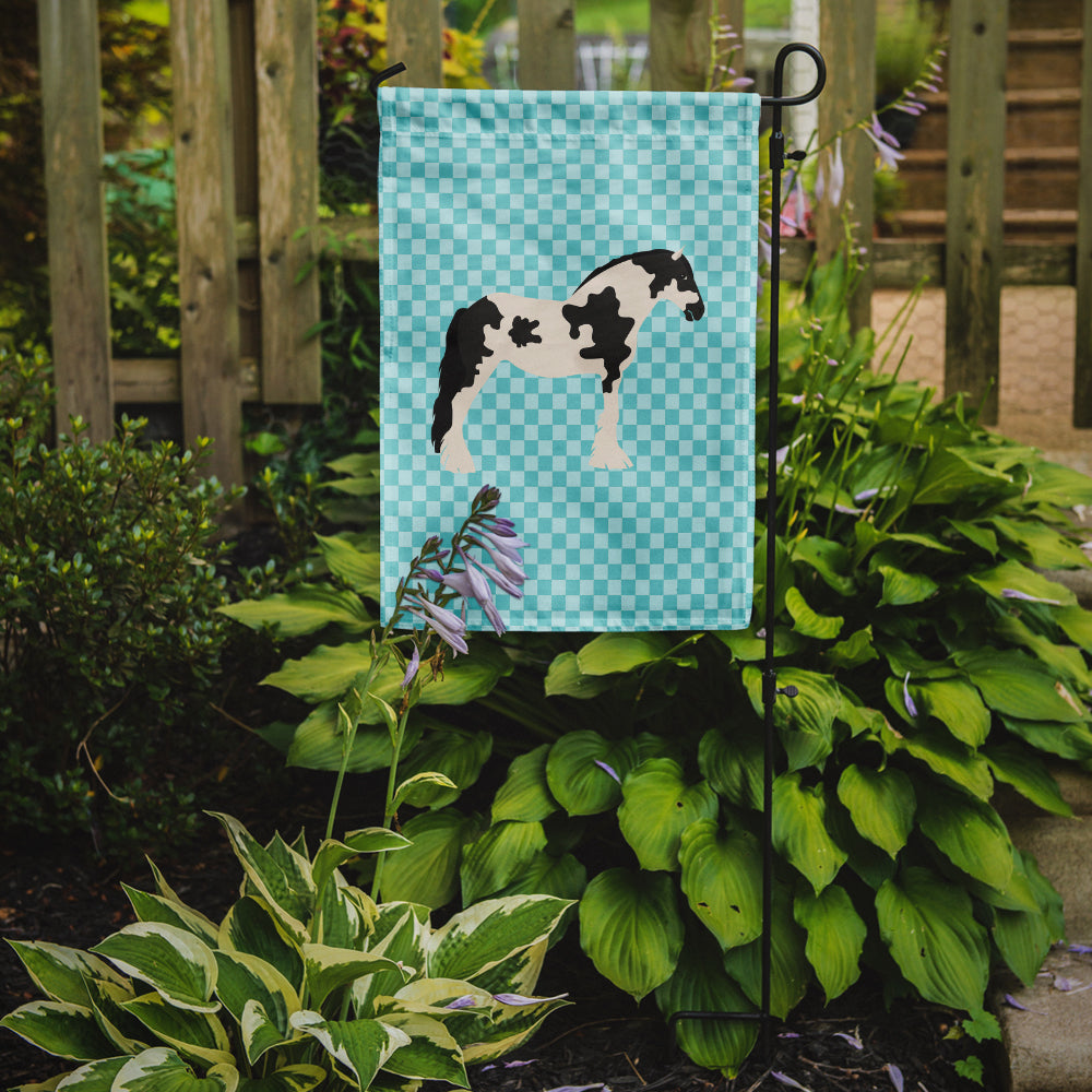 Cyldesdale Horse Blue Check Flag Garden Size BB8086GF
