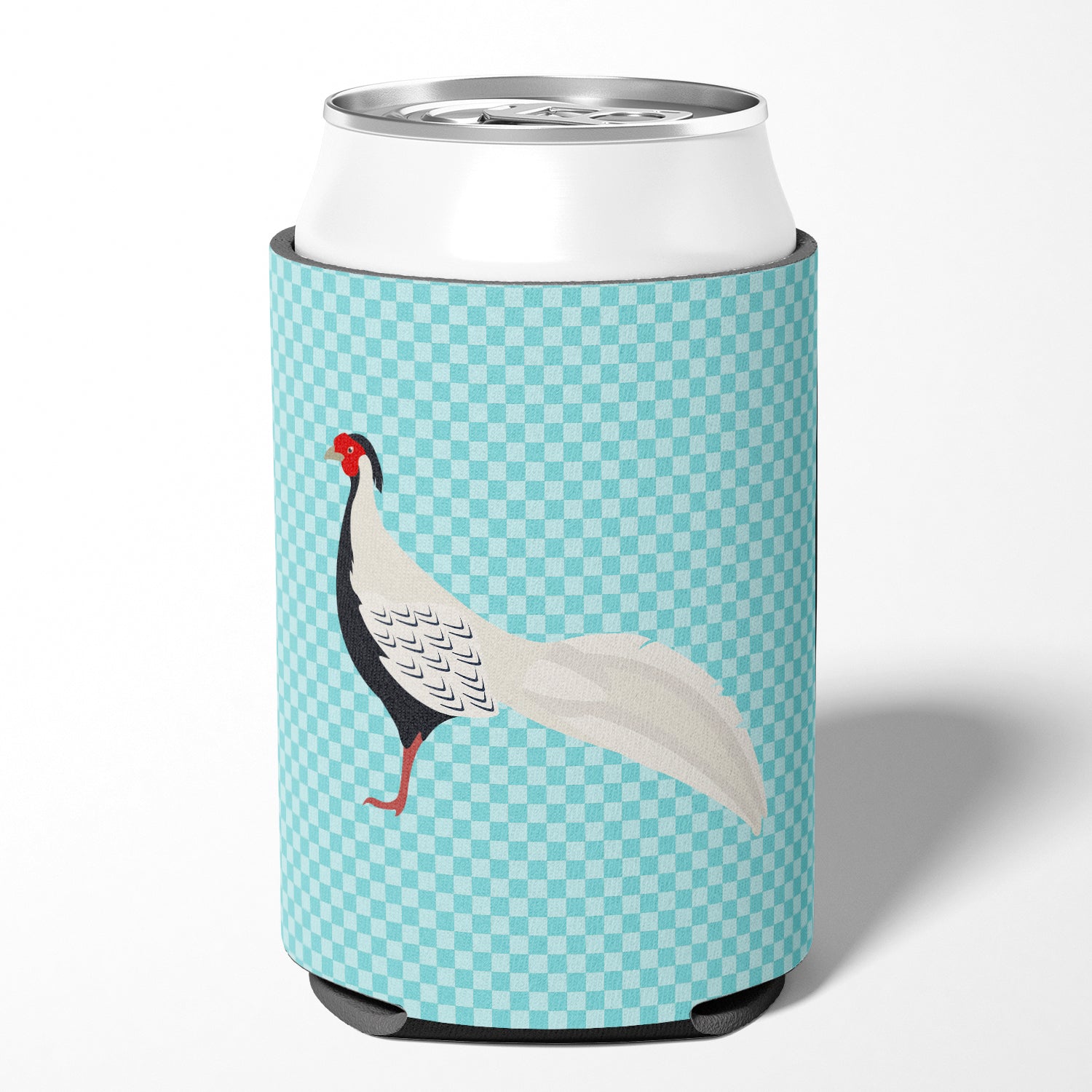 Silver Pheasant Blue Check Can or Bottle Hugger BB8103CC