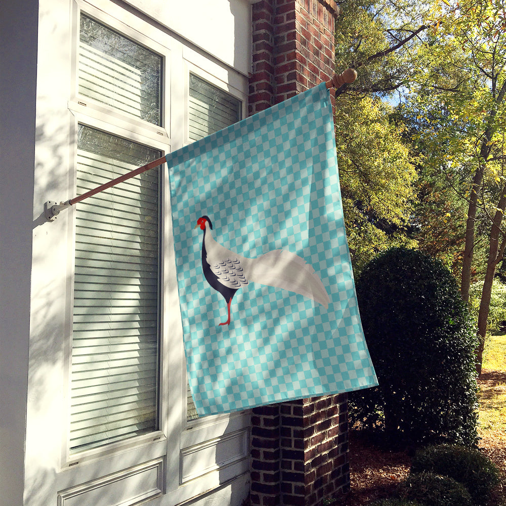 Silver Pheasant Blue Check Flag Canvas House Size BB8103CHF