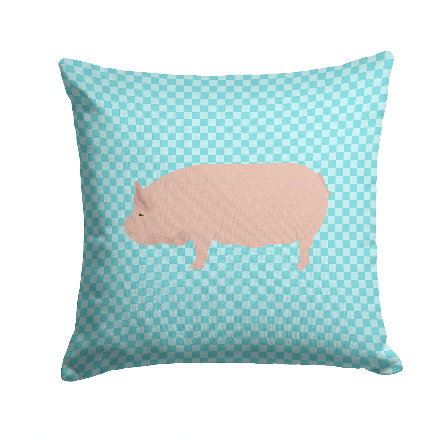 Welsh Pig Blue Check Fabric Decorative Pillow BB8111PW1414 - the-store.com
