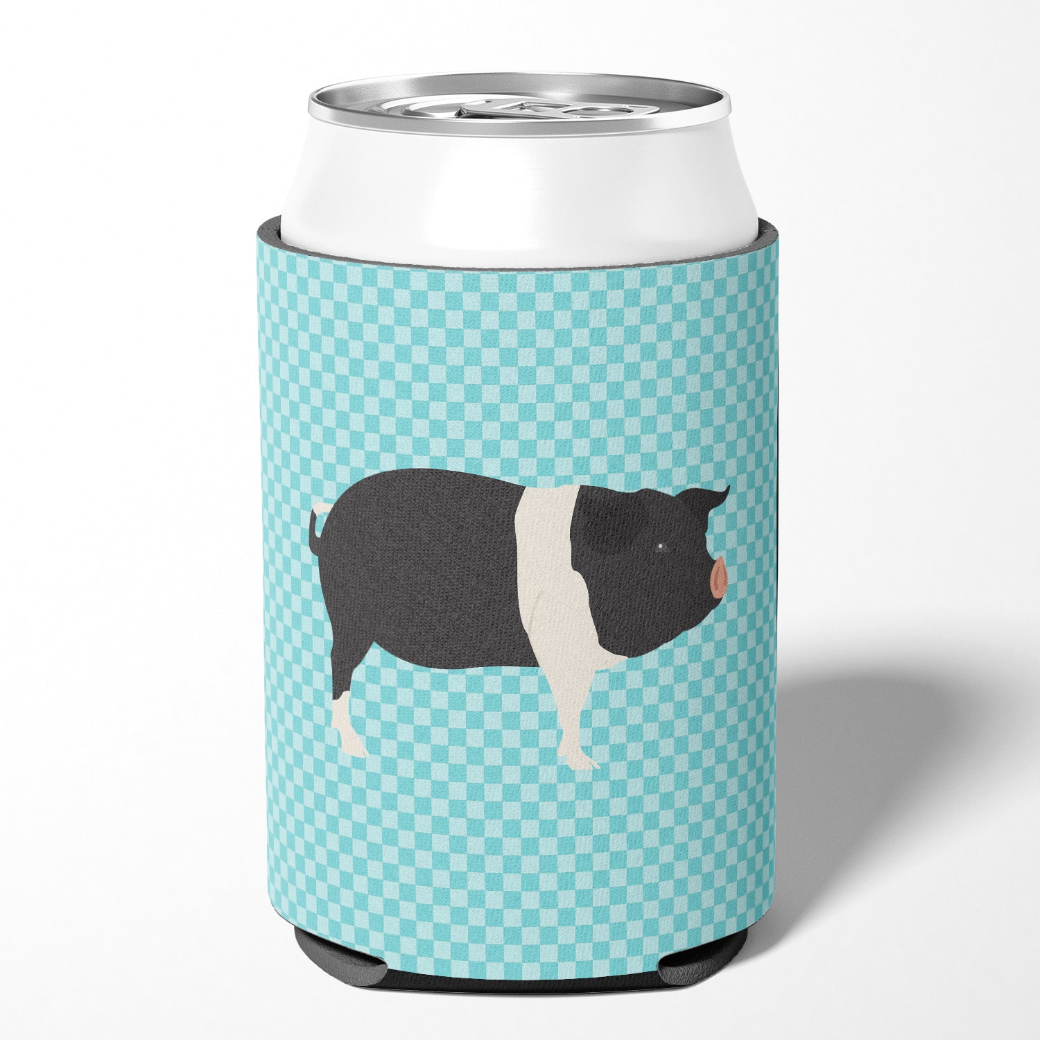 Hampshire Pig Blue Check Can or Bottle Hugger BB8113CC