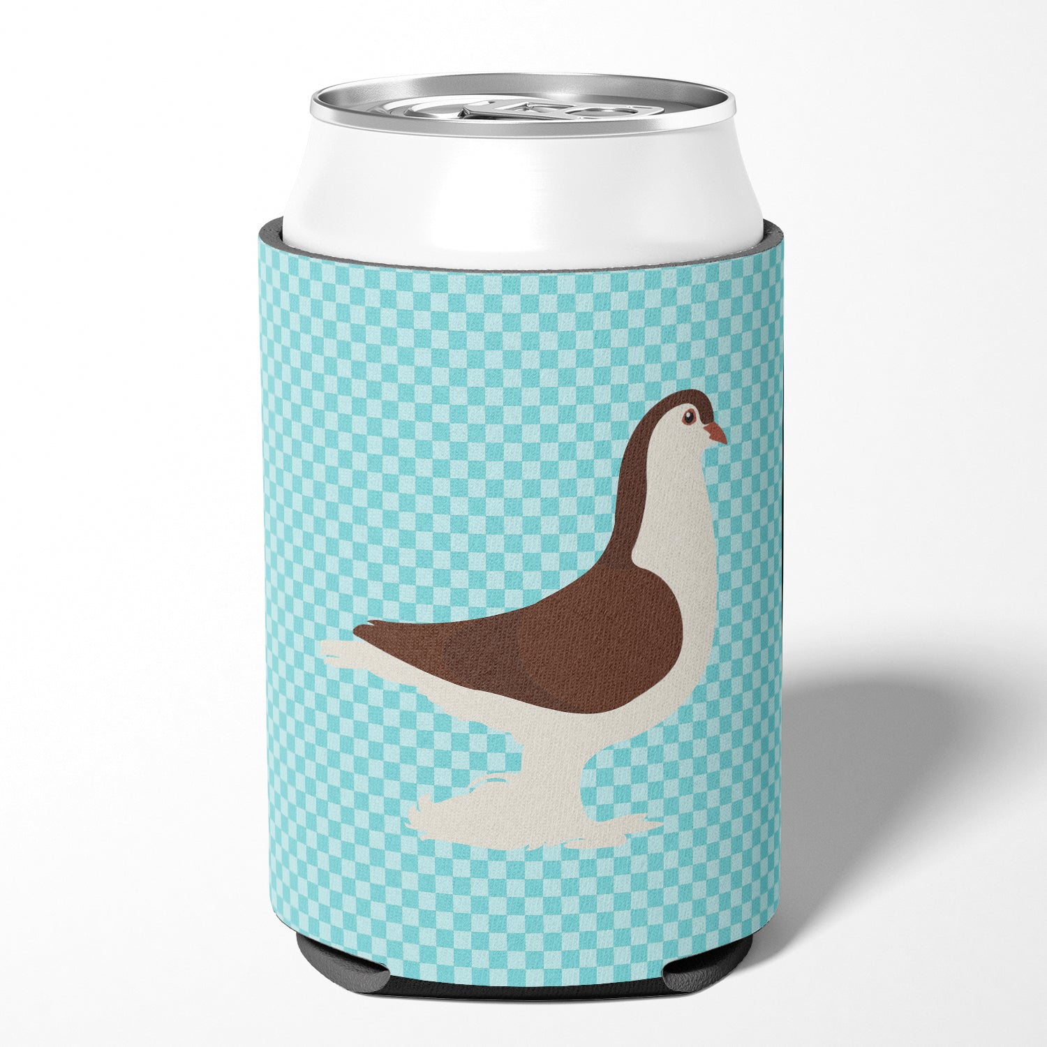 Large Pigeon Blue Check Can or Bottle Hugger BB8117CC