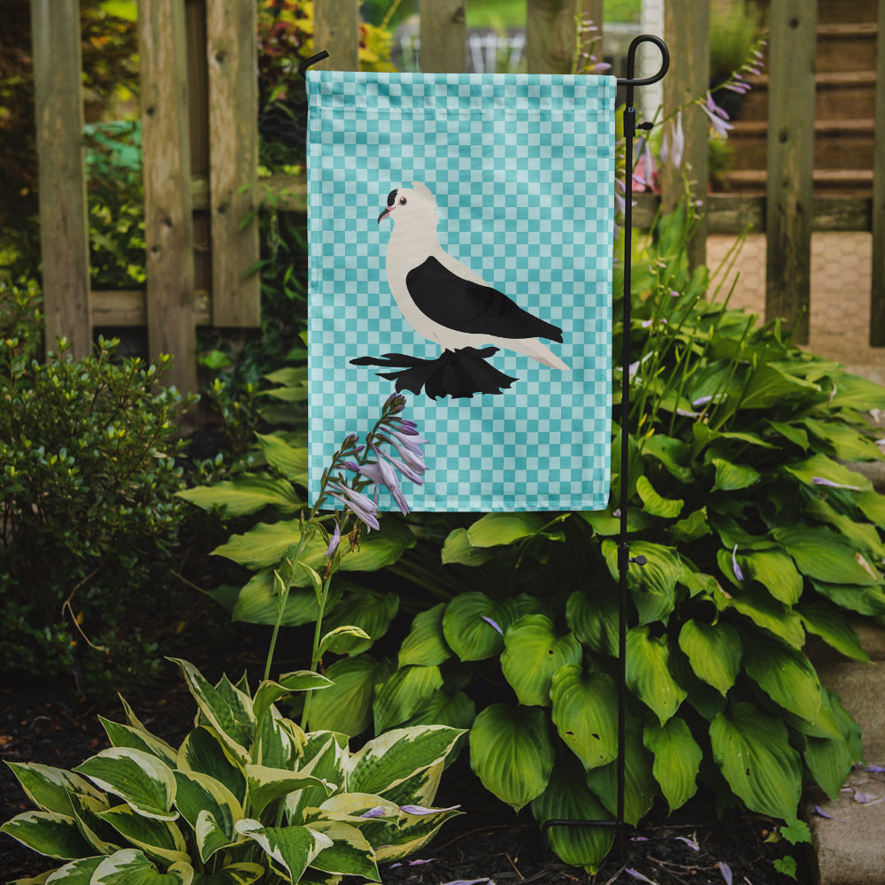 Saxon Fairy Swallow Pigeon Blue Check Flag Garden Size
