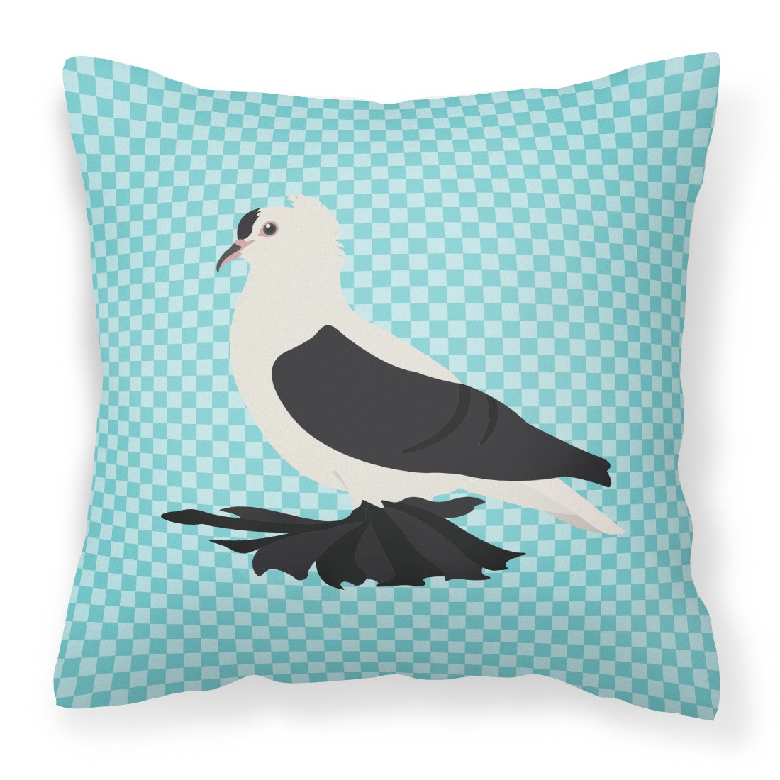 Saxon Fairy Swallow Pigeon Blue Check Fabric Decorative Pillow BB8120PW1818 by Caroline's Treasures