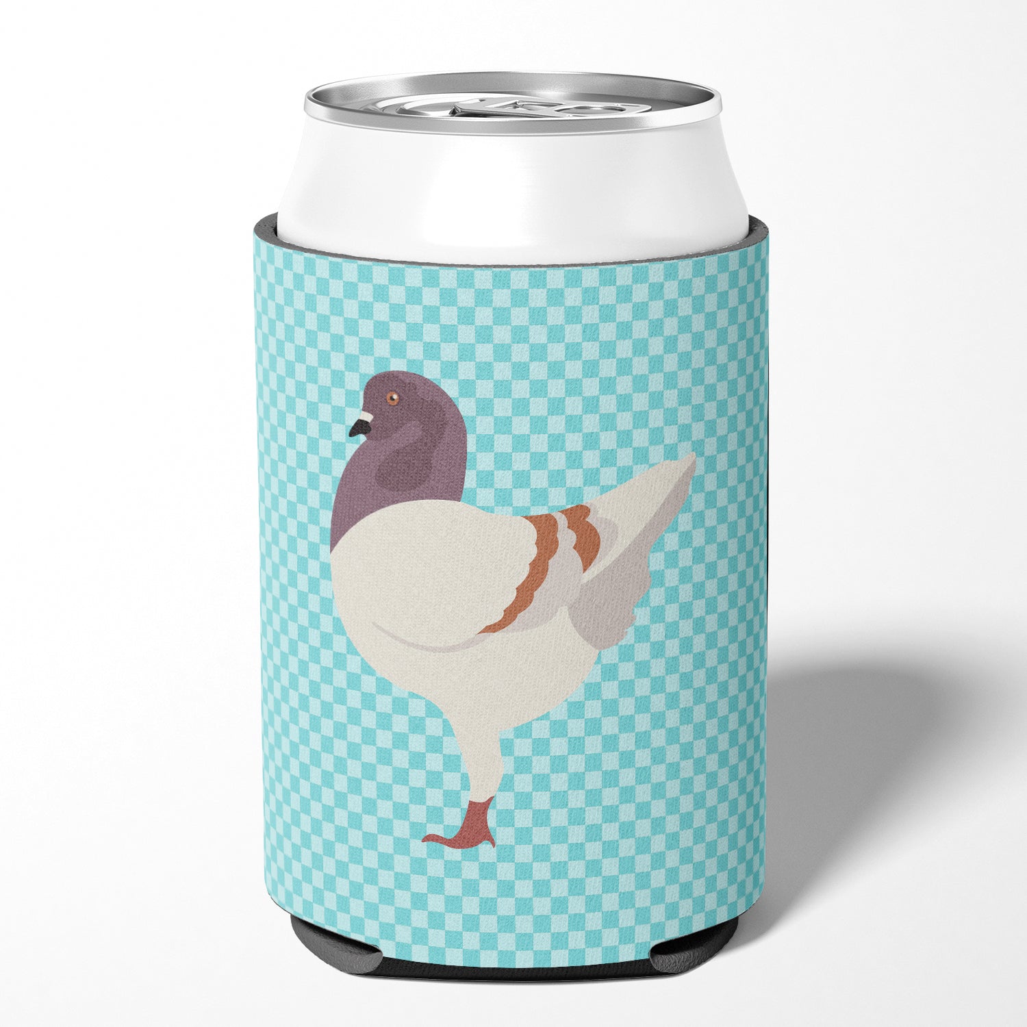 German Modena Pigeon Blue Check Can or Bottle Hugger BB8123CC