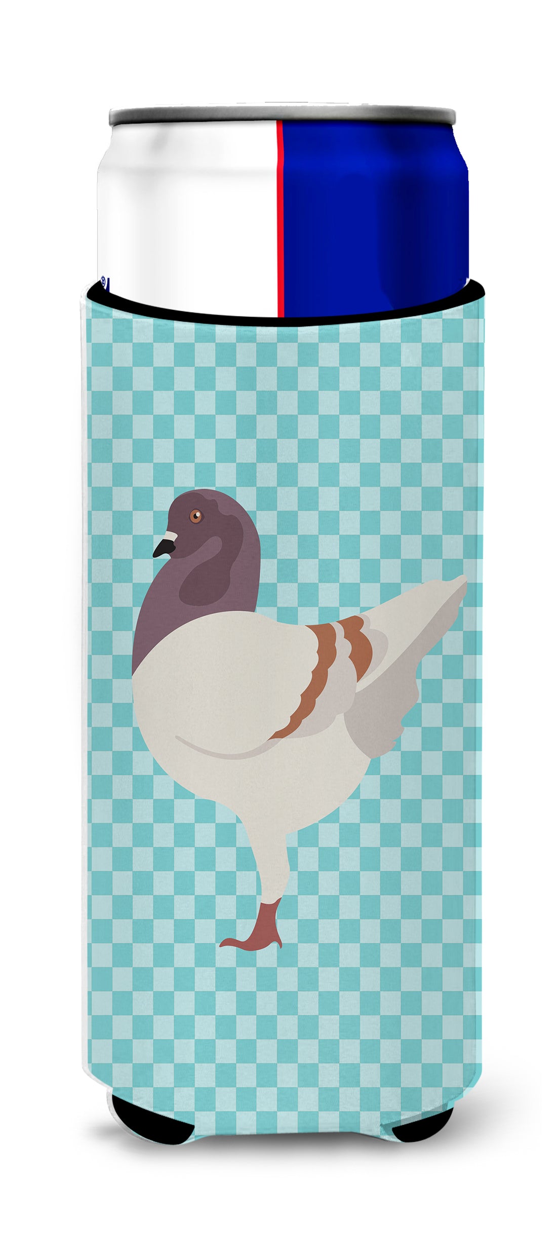 German Modena Pigeon Blue Check  Ultra Hugger for slim cans