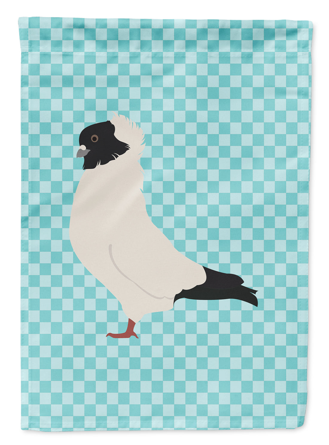Nun Pigeon Blue Check Flag Garden Size