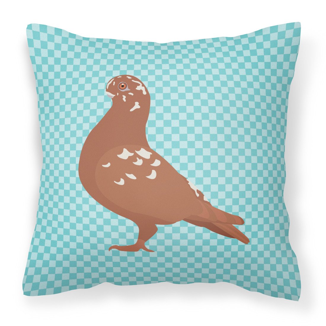 African Owl Pigeon Blue Check Fabric Decorative Pillow BB8127PW1818 by Caroline's Treasures