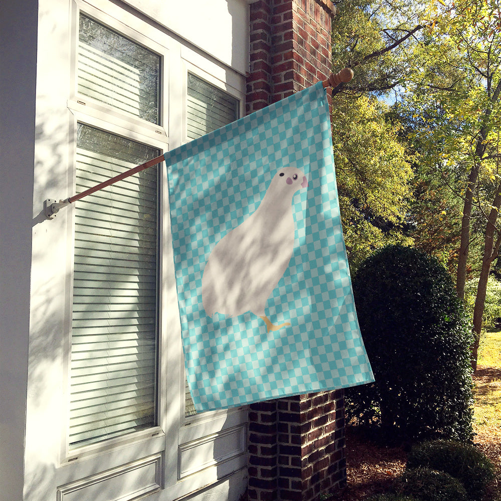 Texas Quail Blue Check Flag Canvas House Size BB8131CHF