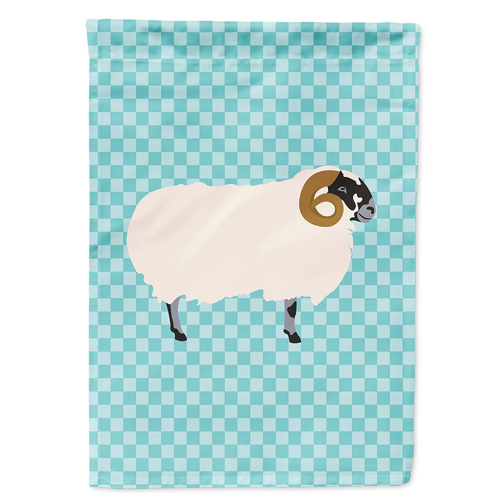 Scottish Blackface Sheep Blue Check Flag Canvas House Size BB8147CHF
