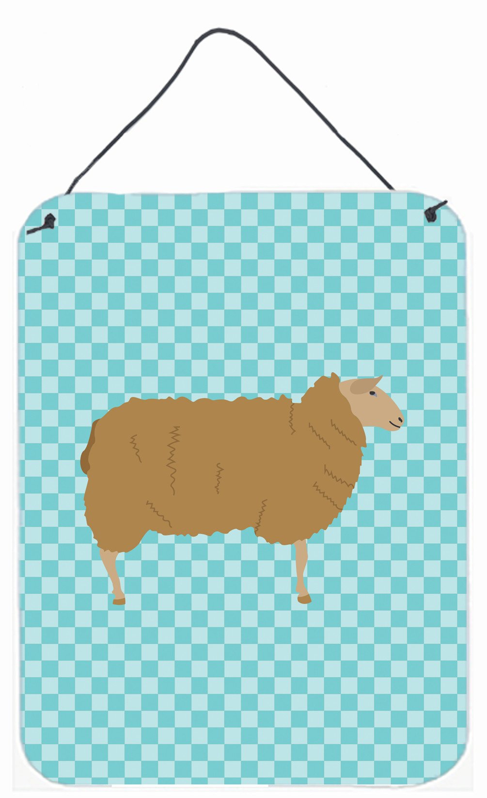 East Friesian Sheep Blue Check Wall or Door Hanging Prints BB8151DS1216 by Caroline's Treasures